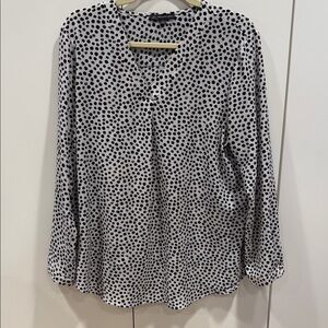 Adrianna Papell Black and White Polka Dot Blouse